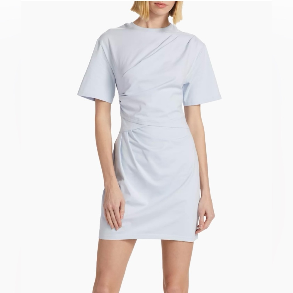 Simkhai Zeus Draped Cotton-Blend Minidress